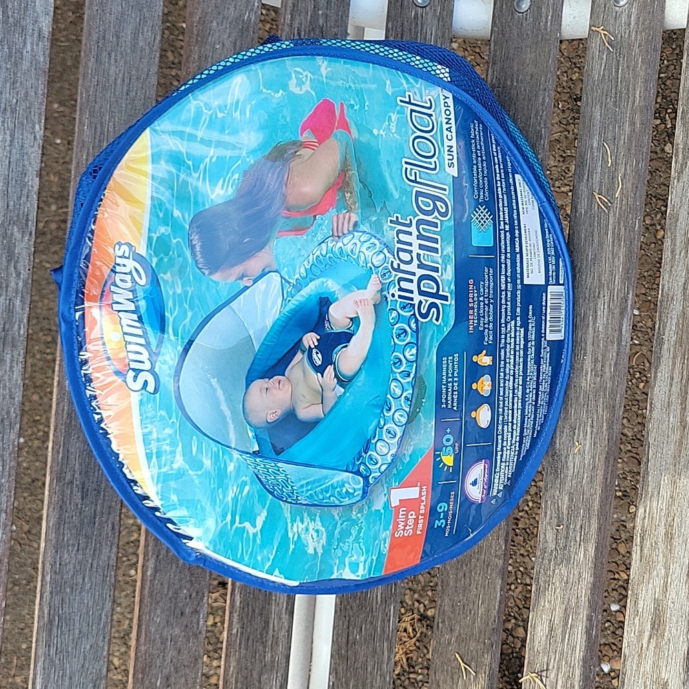 NEW Swimways Infant/Baby Spring Pool Float with Canopy & UPF Protection; 3-9 mos - Picture 3 of 17
